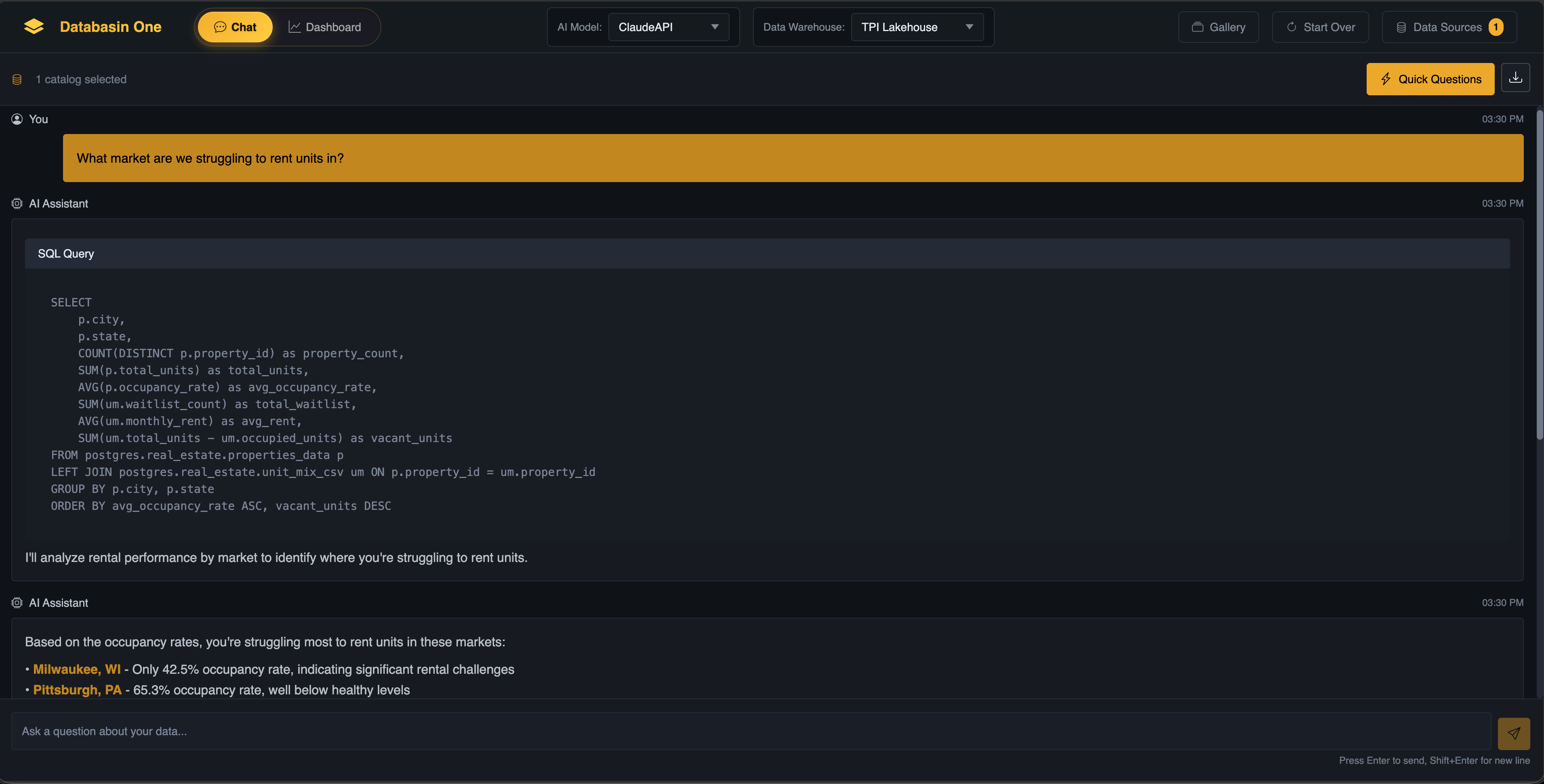 Databasin One - AI Chat Interface